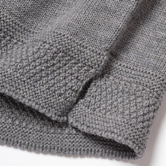 Blackhorse Lane Ateliers GREY BRITISH WOOL GUERNSEY UNISEX SWEATER SE28 - Picture 6 of 6